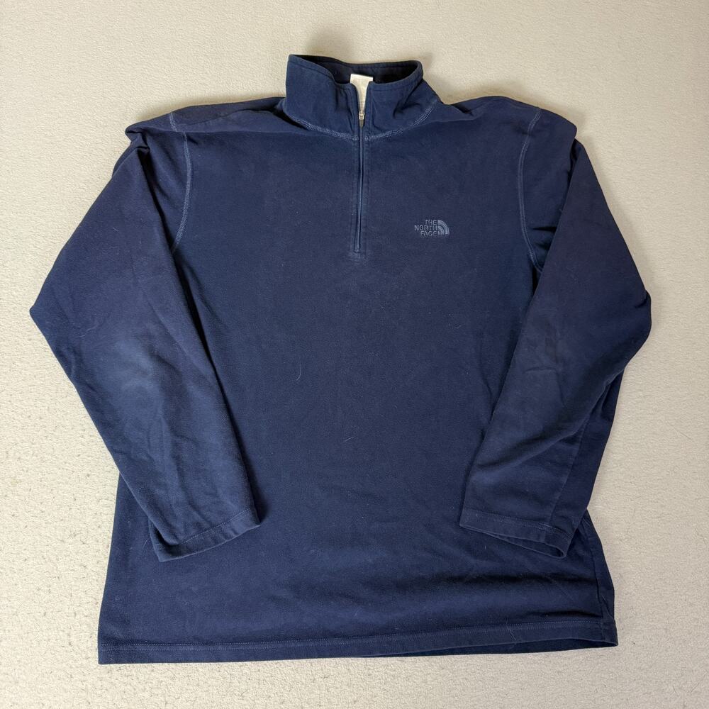 The North Face TKA 100 Men’s Large Navy Blue Quarter Zip Fleece Pullover